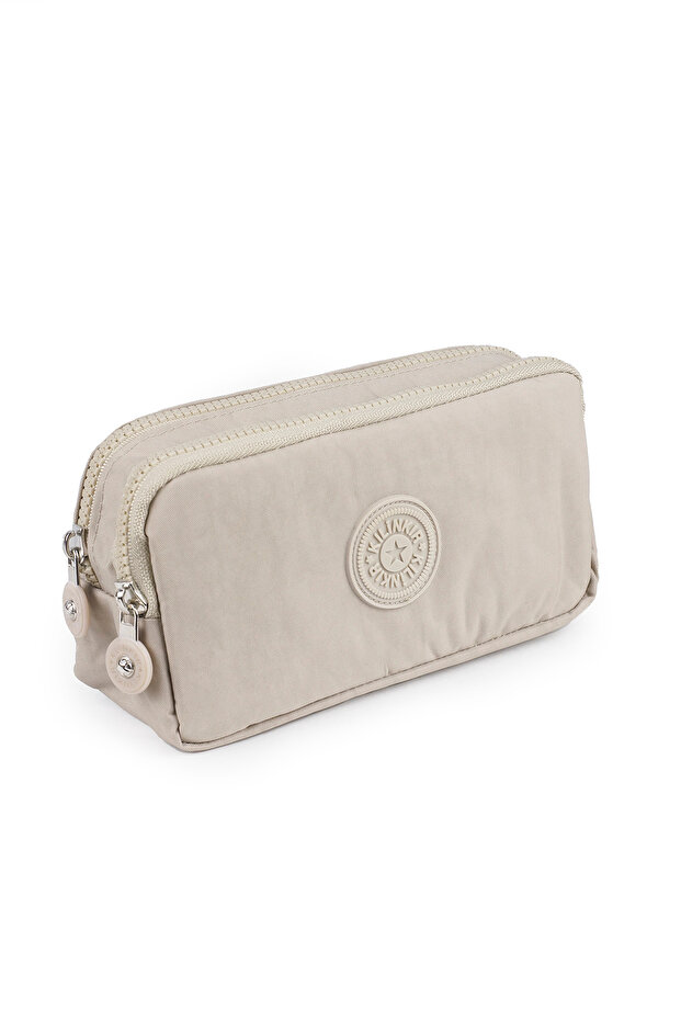 Krinkıl / Klinkır Waterproof 2 Compartment Mobile Phone Hand School Makeup Bag Wallet Pen Holder Beige K003
