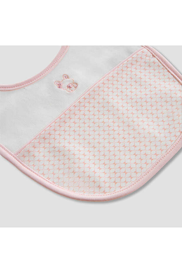 Embroidered Bib with Snap Button Closure - 3