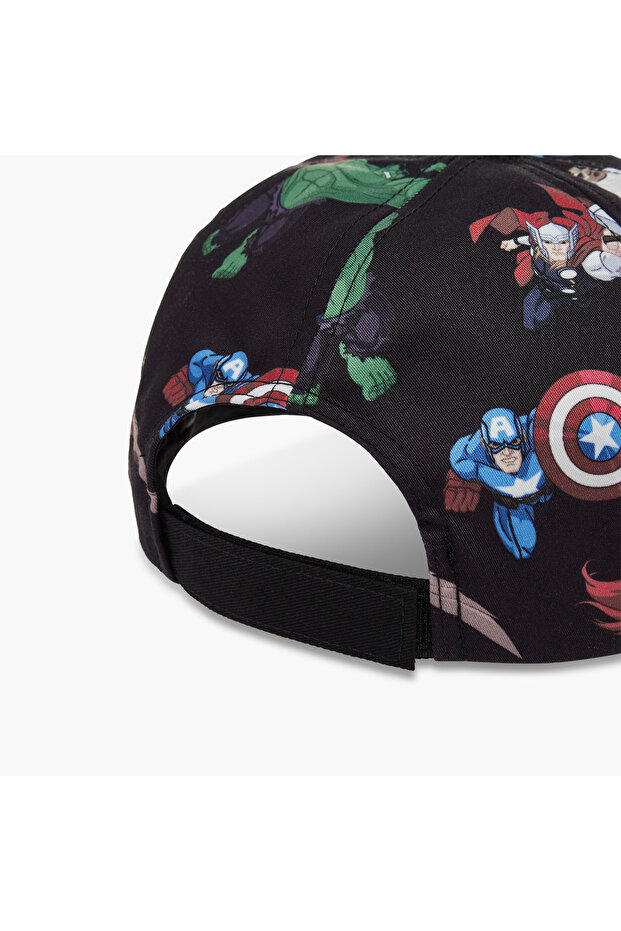 Avengers Print Cap with Hook and Loop Closure - 6