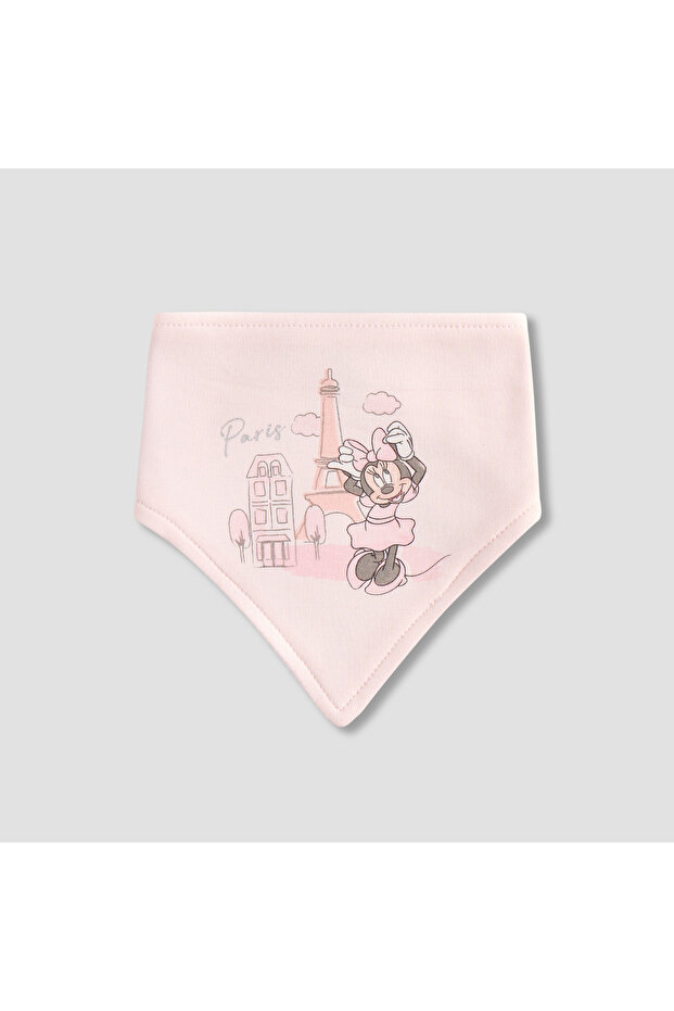 Minnie Mouse Print Bib with Snap Button Closure