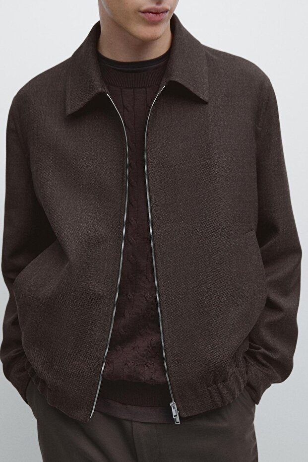 100% wool zip-up bomber jacket - 4