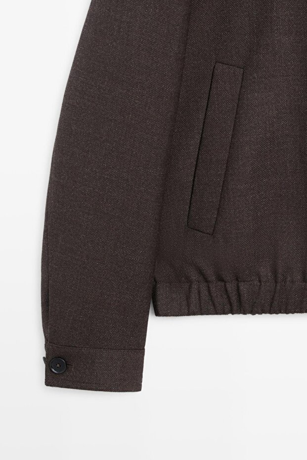 100% wool zip-up bomber jacket - 7