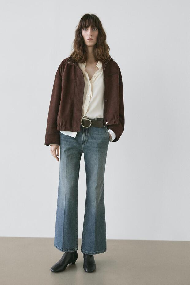 Orta bel İspanyol paça jean - 4