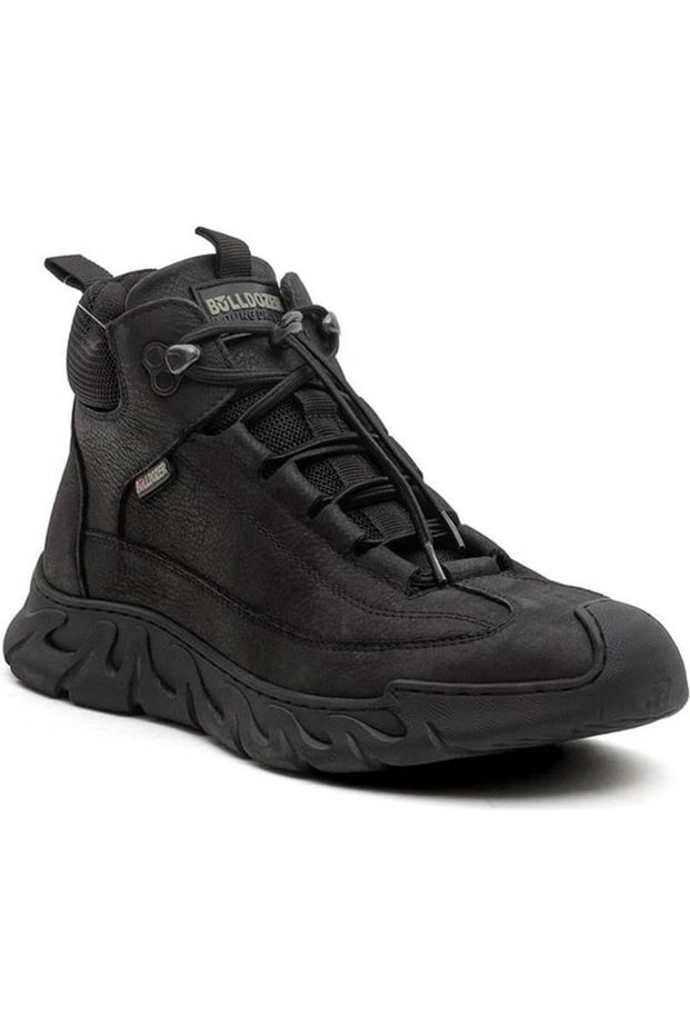 260021 Black Nubuck Genuine Leather Waterproof Short Ankle Outdoor Winter Half Sneaker Sports Boots Shoes