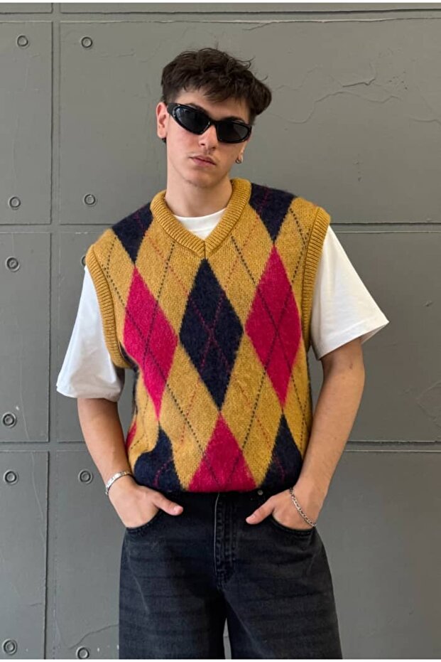 سترة منقوشة بالألماس - 4