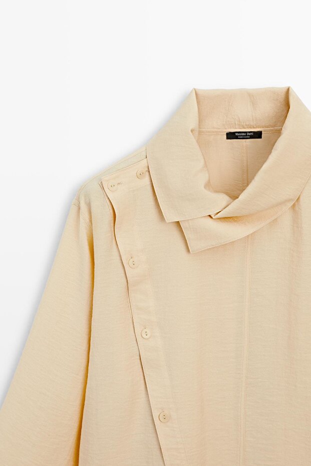 Çapraz düğmeli gömlek - 4