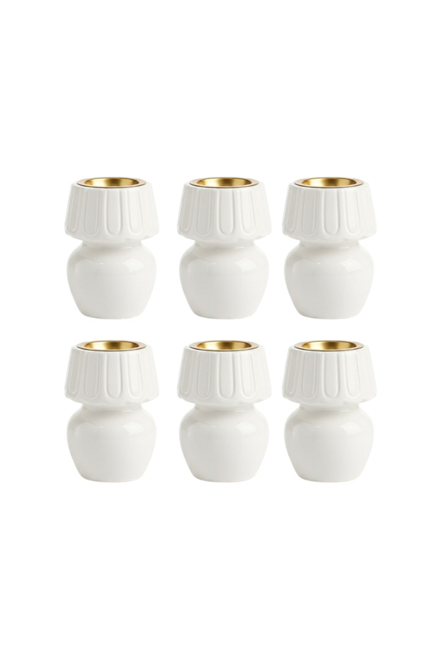 Luxury white ceramic incense burner sets with a modern design - 6 pieces