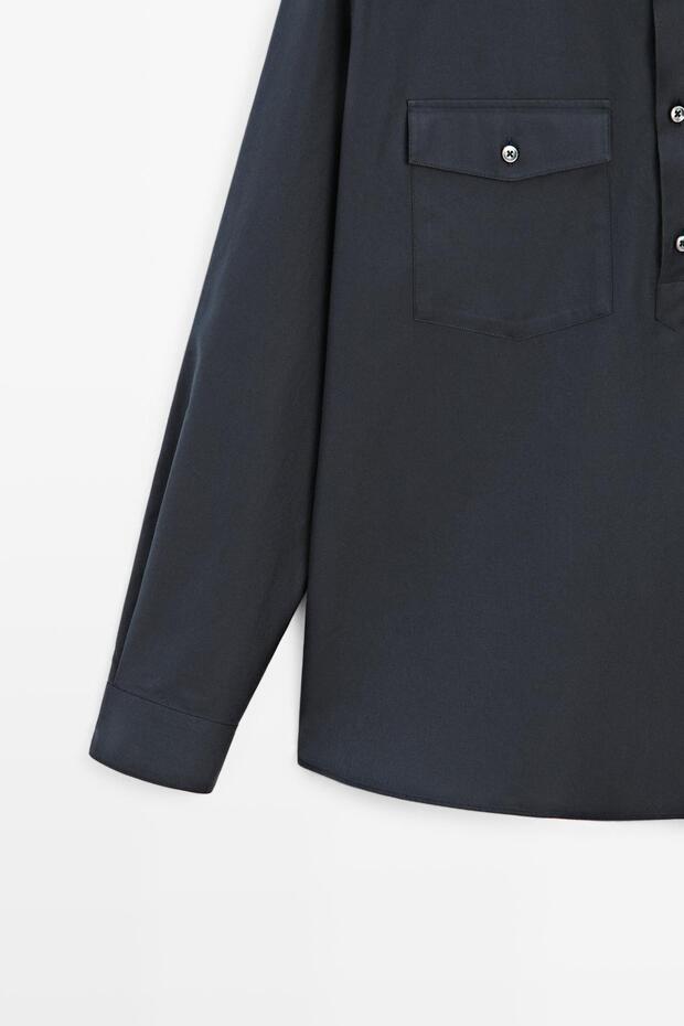 Cepli pamuklu gömlek - 7