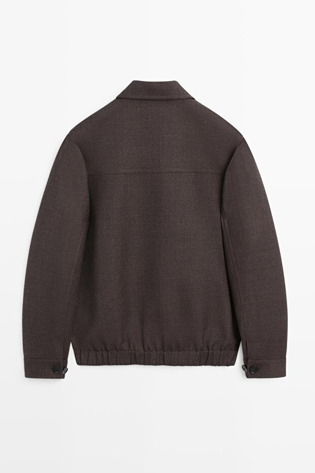 100% wool zip-up bomber jacket - 8