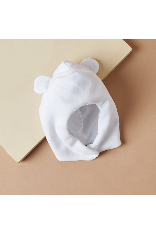 Solid Cap with Ear Cover and Snap Button Closure