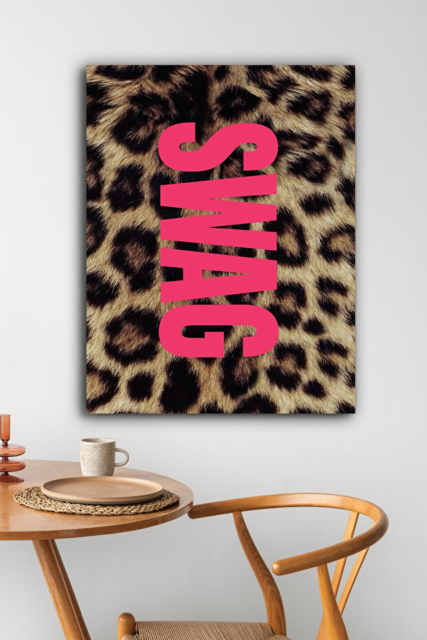 Swag & Leopard Art Modern Panel Tablo Poster - 1