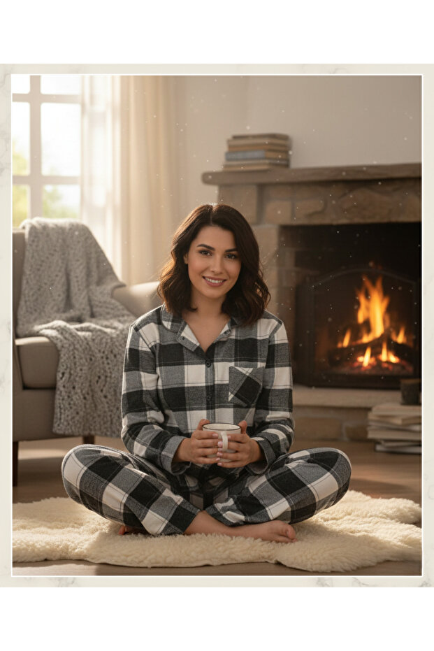 Dowry Checkered Cotton Pajama Set