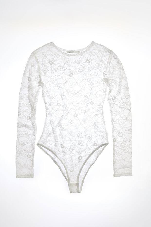 Uzun kollu dantel body - 4