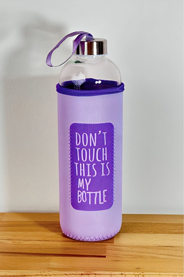 1 Lt Healthy Glass Water Bottle, Sports Water Bottle with Case