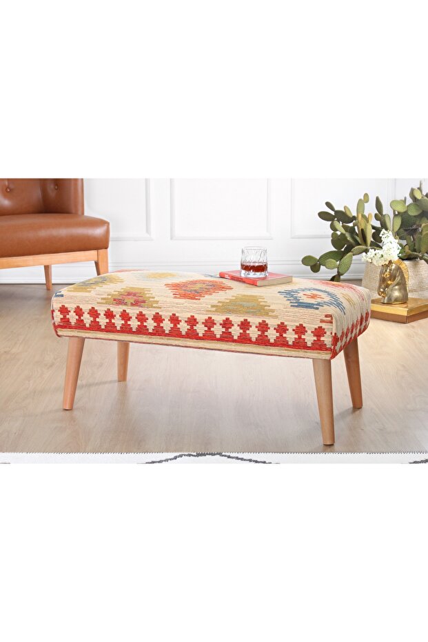 BESHİR KİLİM BENCH PUF, KREM - 2