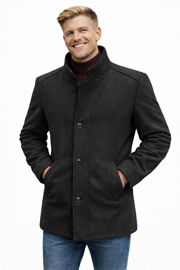 Ezel Yaka Kumaş Kaban - 2