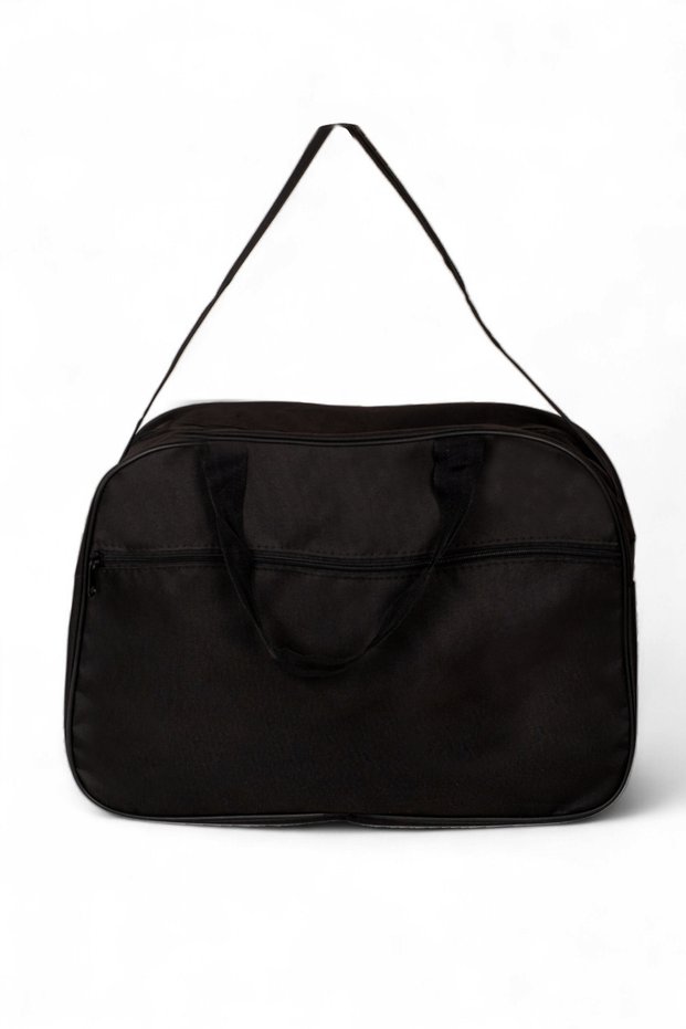 Unisex Black Front Zipper Travel and Sports Bag