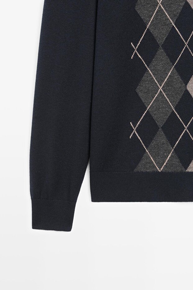 Argyle detaylı triko kazak - 7