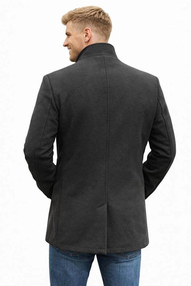 Ezel Yaka Kumaş Kaban - 4