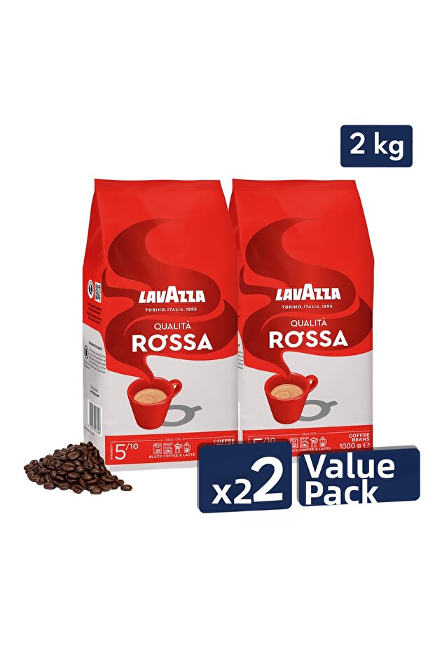 Qualita Rossa Espresso Whole Bean Coffee 1 kg | Advantageous 2-Pack