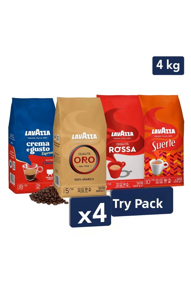 Qualità Oro + Crema e Gusto Classico + Qualità Rossa + Suerte Çekirdek Kahve (1000 gr) 4'lü Paket