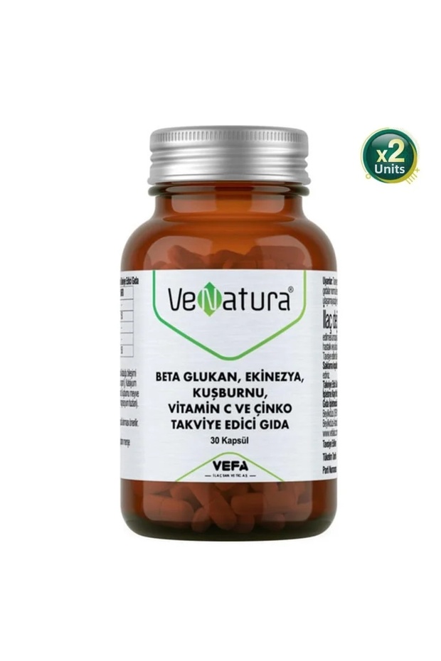 Beta Glucan, Echinacea, Rosehip, Vitamin C, Zinc 30 Capsules 2 Pieces