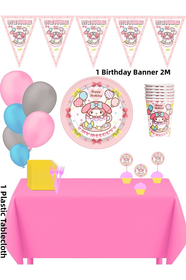 My Melody Melody 40-Person Birthday Party Decorations Set