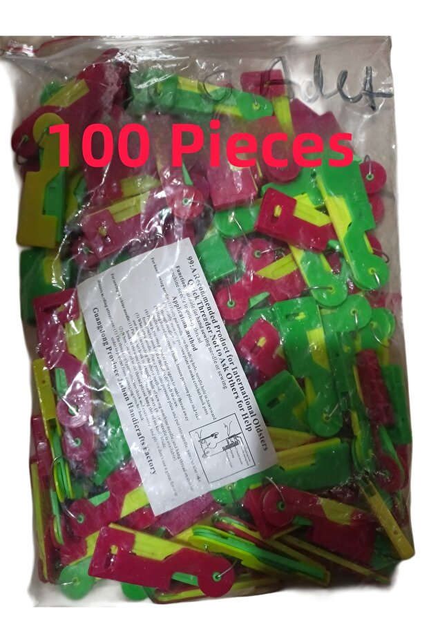 أداة تثبيت الخيط على الإبرة 100 قطعة أداة عملية لتثبيت الخيط على الإبرة - 2