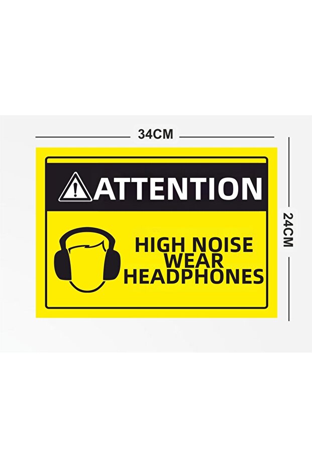 Attention Loud Voice Headphones on Polycarbonate Signage Sheet 24X34Cm