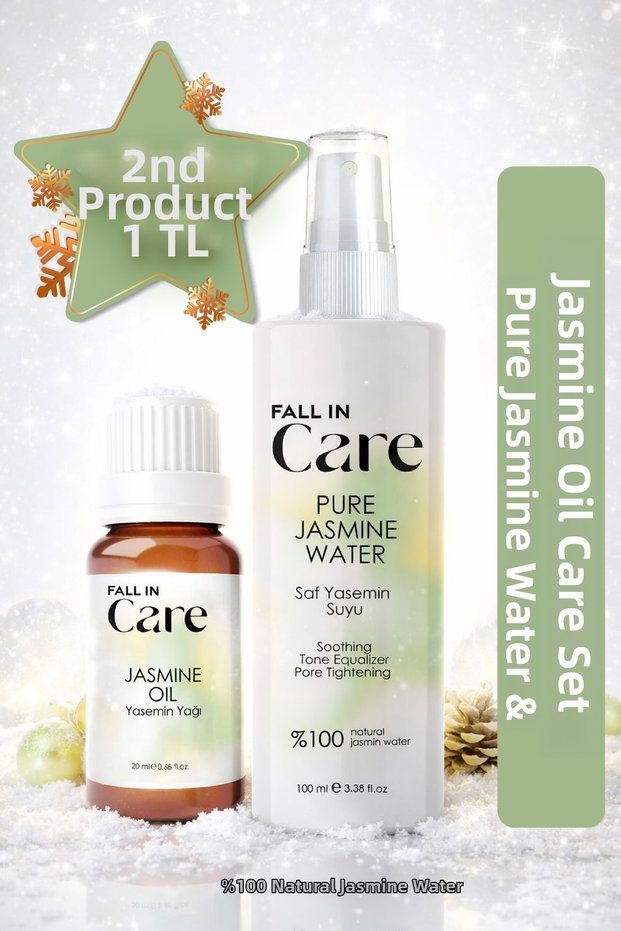 Pure Jasmine Water (100ml) & Jasmine Oil (20ml), Pore Tightening Tone Equalizing Skin Care Set