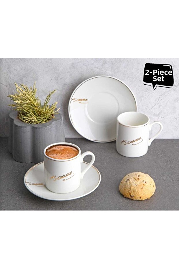 Set of Coffee Cups for 2 People with Atatürk Signature