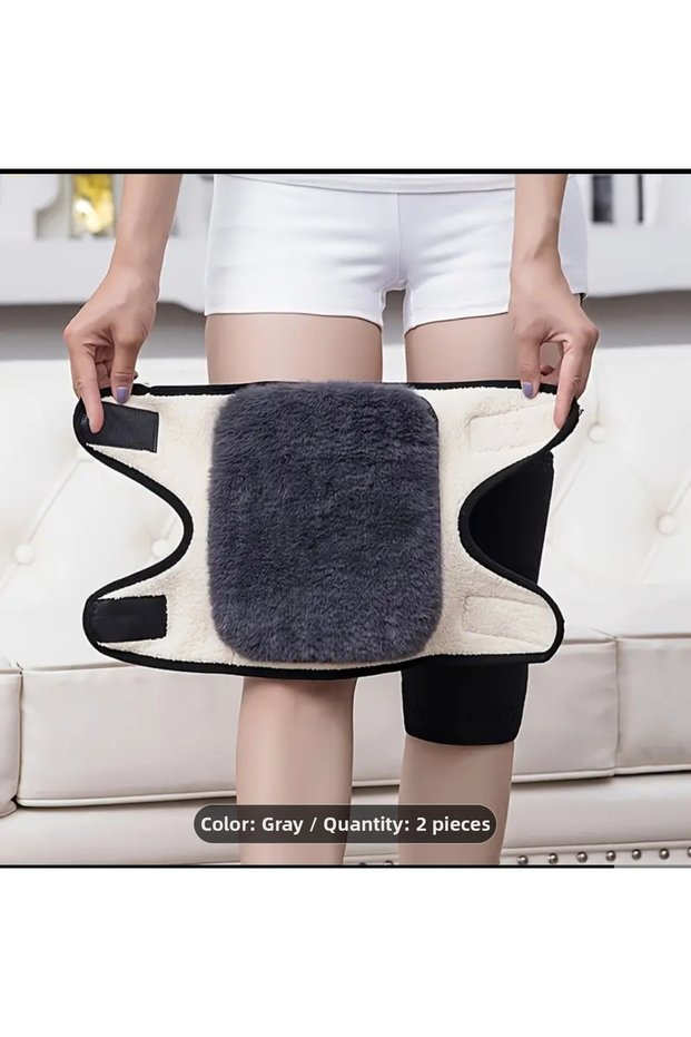 Shenzhen Men&Women, 1 Pair of Thickened Knee Pads Set-Windproof&Cold-Resistant (L)