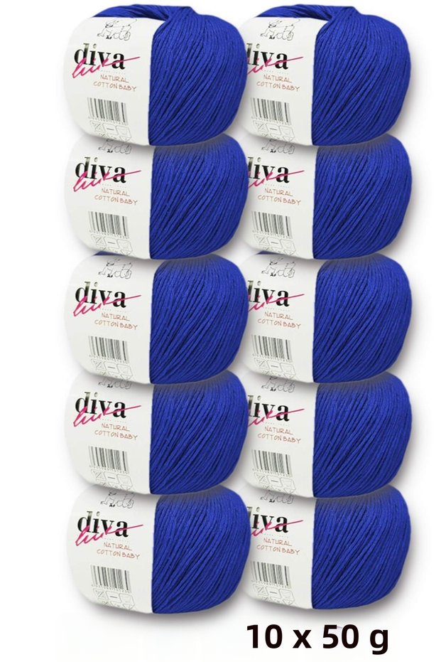 Premium Amigurumi Ipi Punch (Panç) Bebe Soft Cotton 500 Gr (Pack of 10) - Cobalt Blue