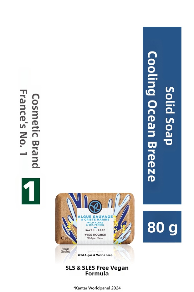 Solid Soap - Cooling Ocean Breeze - Sls, Sles Free, Vegan - 80Gr