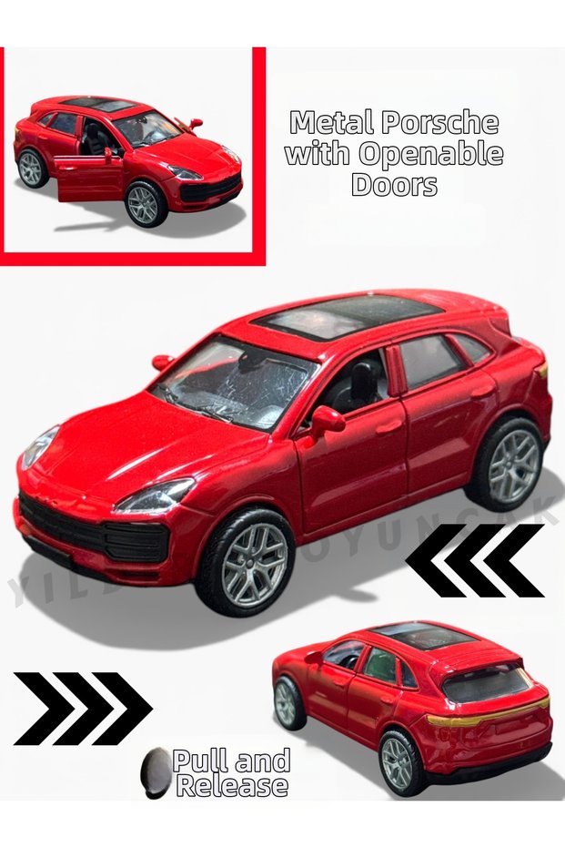 Metal Pull & Go Collectible Porsche 1:43 Maxx Wheels Suv Car 10cm Openable Doors Die Cast