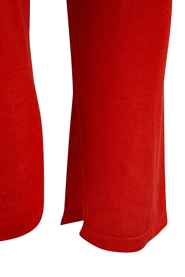 Red V-Neck Basic Thin Knitwear Sweater Tbbaw26An00079 - 2