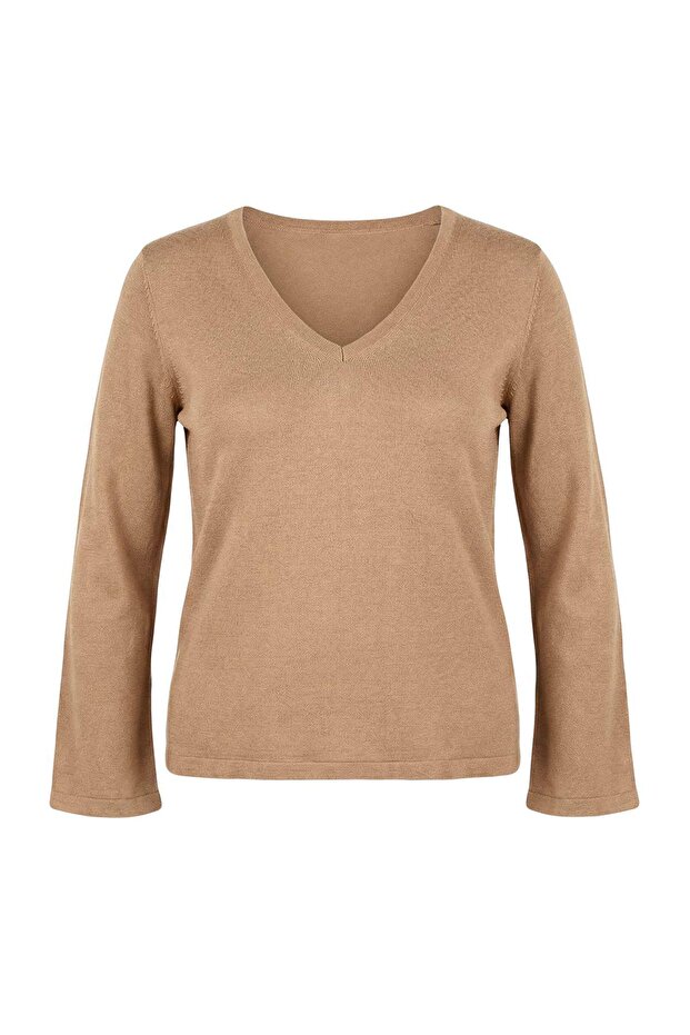 Mink V-Neck Basic Thin Knitwear Sweater Tbbaw26An00079 - 1