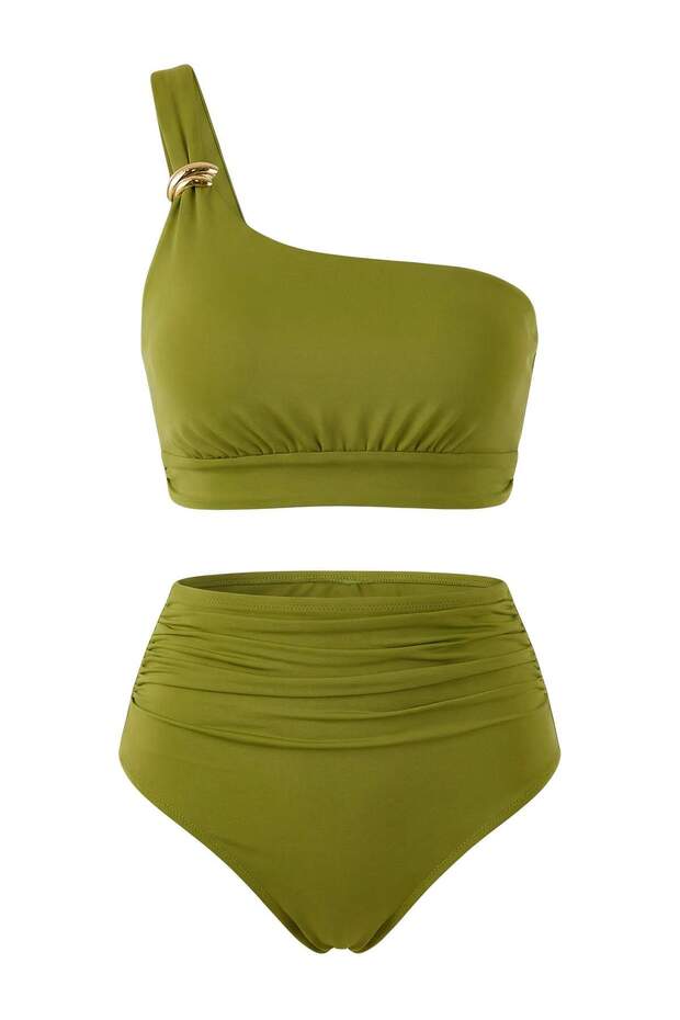 Haki Aksesuar Kaplı Klora&Suya Dayanıklı Uzun Ömürlü LYCRA® XTRA LIFE Bikini Takımı TBESS26BT00012 - 6