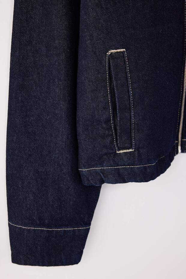 Mavi Kadife Yaka Detaylı Oversize 100% Pamuk Denim Ceket TWOSS26CE00002 - 6