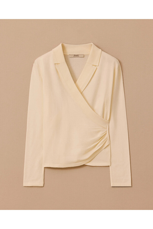 Kruvaze Drapeli Triko Bluz - 1