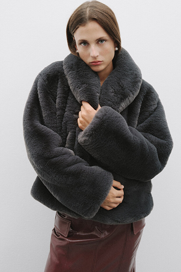 Suni Kürk Ceket - 1