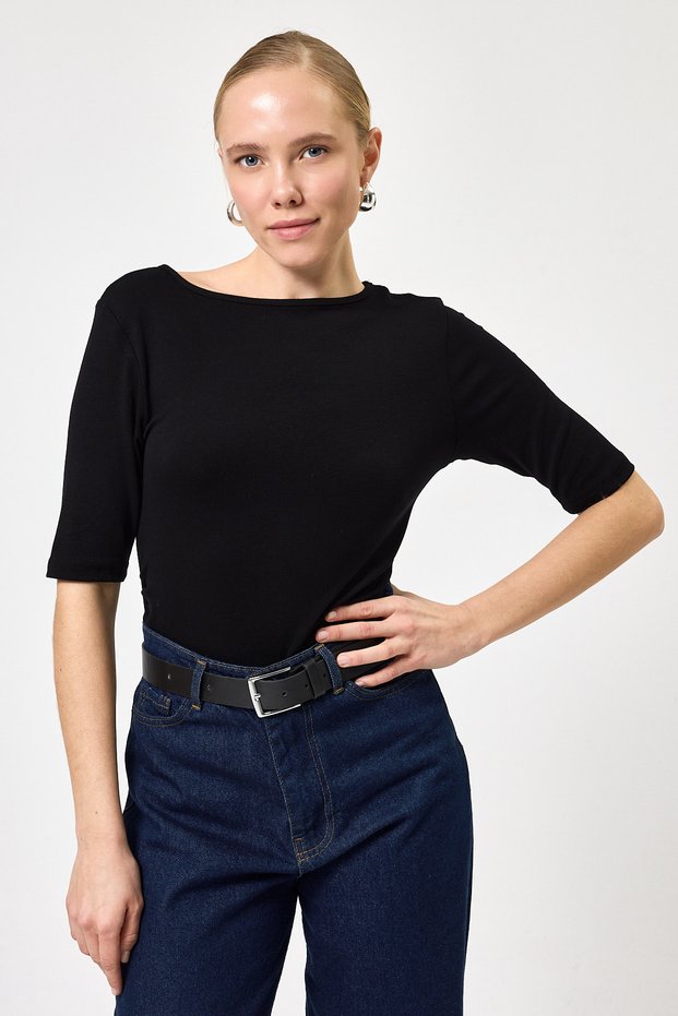 8279A Short Sleeve Badi Black