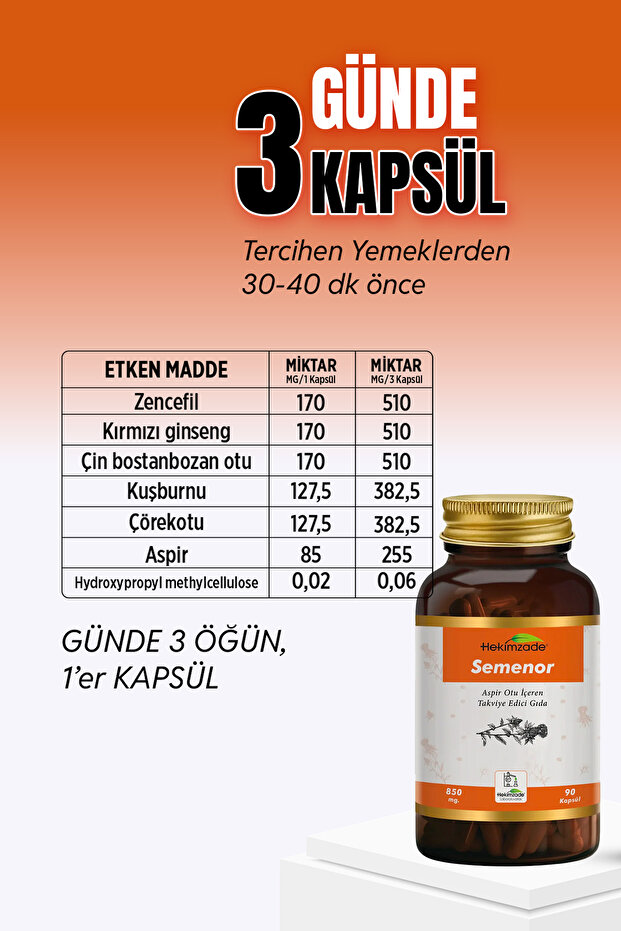 Semenor 90 Kapsül 850mg - 3