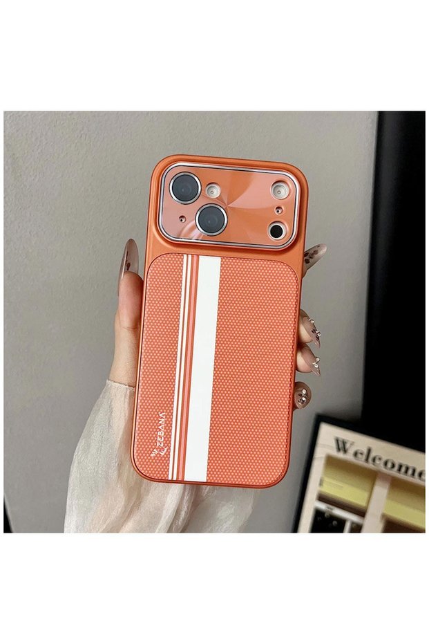 Apple iPhone 15 Compatible Case Rivon M-Safe Case (iPhone 17 Pro Max Look) Orange