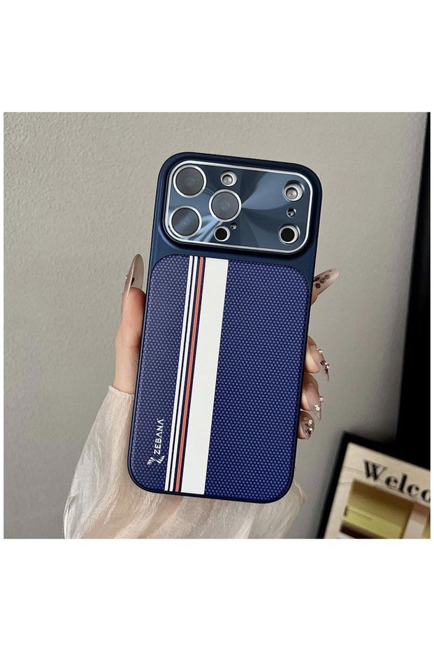 Apple iPhone 15 Pro Compatible Case Rivon M-Safe Case (iPhone 17 Pro Max Appearance) Navy Blue