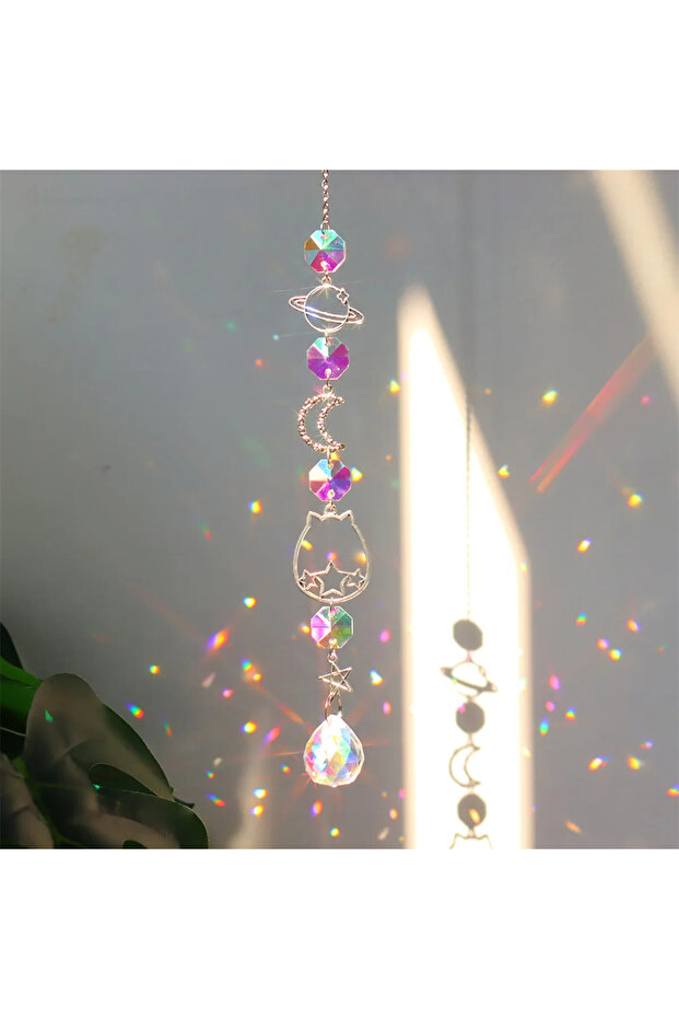 3486 D Crystal Wind Chime Rainbow Maker Sun Catcher Dream Catcher Pendant Home Garden Decor Wind Chi