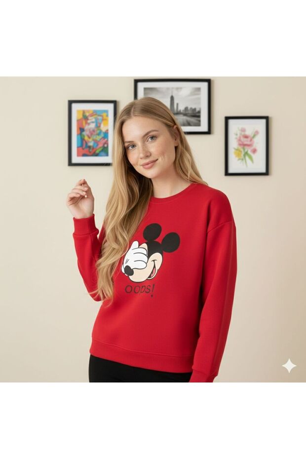 Oversize mikina Micky Oops Crew Neck - 1