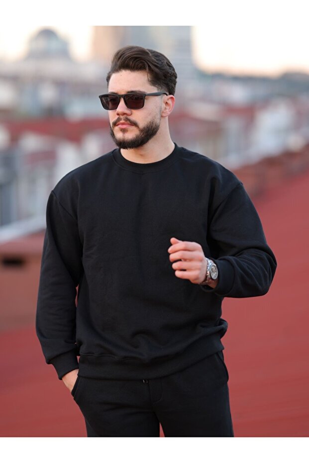 Basic Bisiklet Yaka Relaxed Regular Sweatshirt - 2