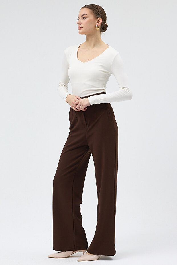 5012 Zippered Pants Brown - 6