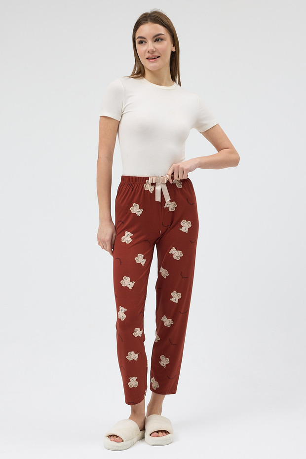 4534 بيجامة بنمط دمية الدب باللون البني - 1